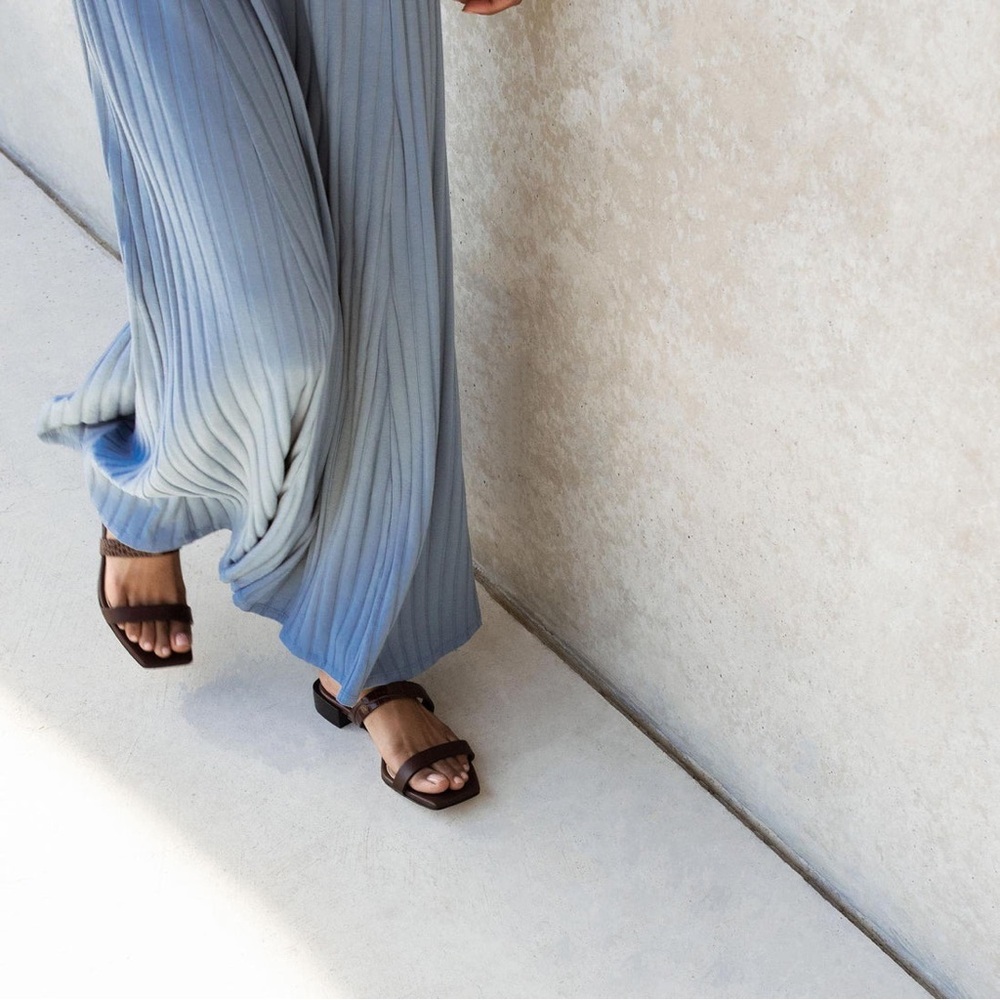 Dear Frances | Breeze Sandal Croc Brown Two Strap